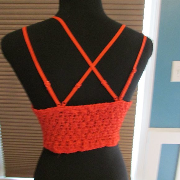 Anemone Orange Spice Bralette. Adorable crisscross back, elastic midriff. Sz XL. - Picture 4 of 6